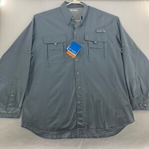 Columbia PFG Light Blue Mens Long Sleeve Button Down Shirt Size M  NWT